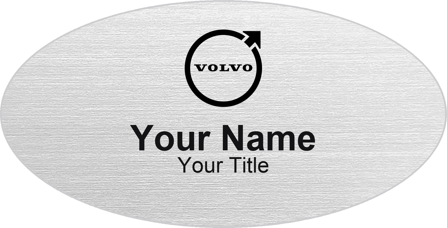 Volvo dealership name badge Silver Metallic, No Border