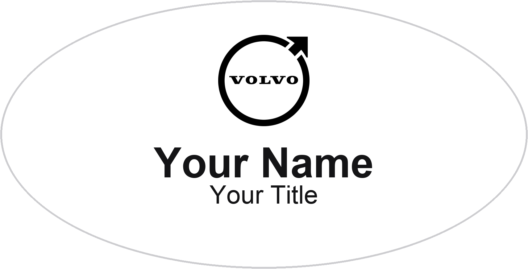 Volvo dealership name badge White, No Border
