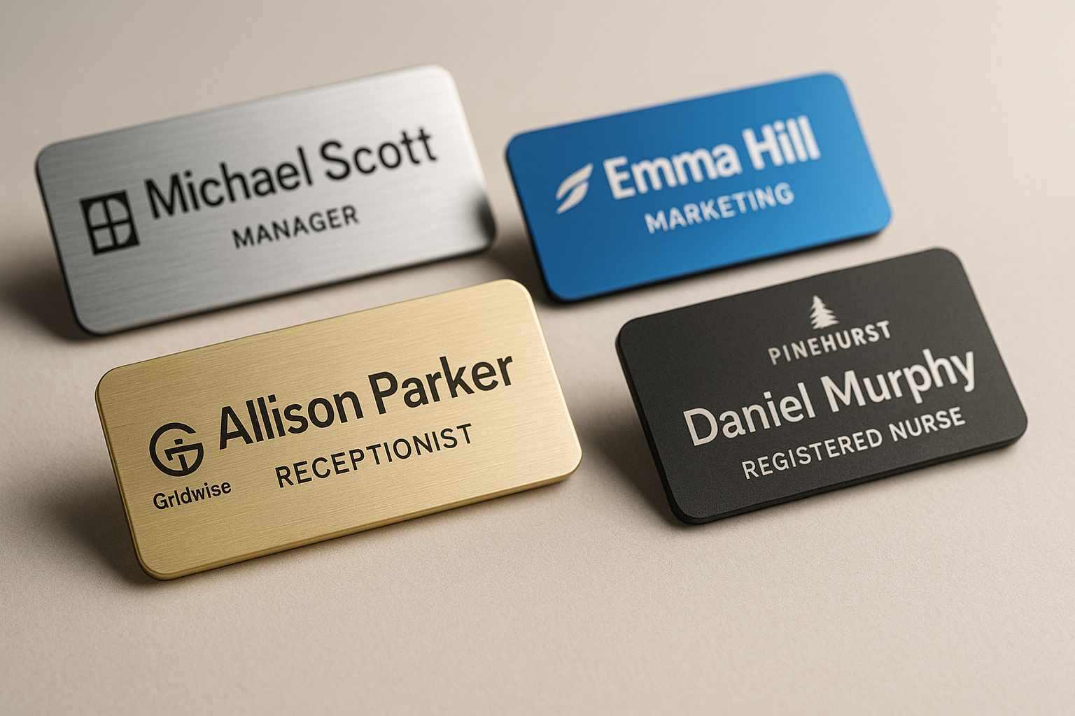 The best custom name badges - premium metal, plastic and engraved