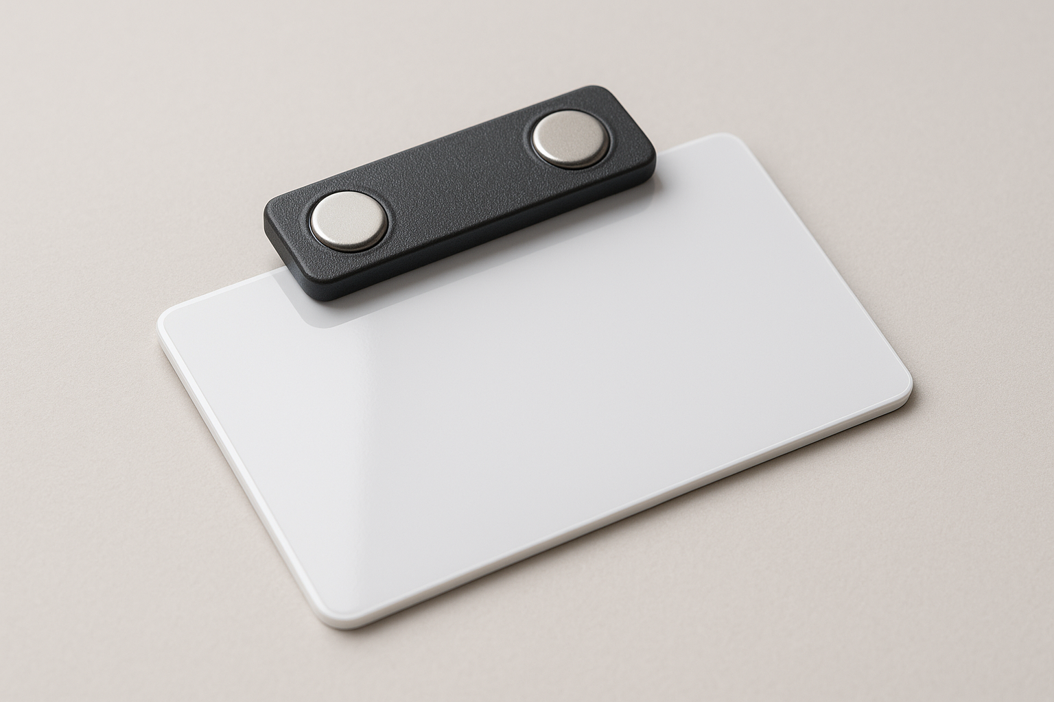Affordable name badge with magnetic back and durable UV printed finish