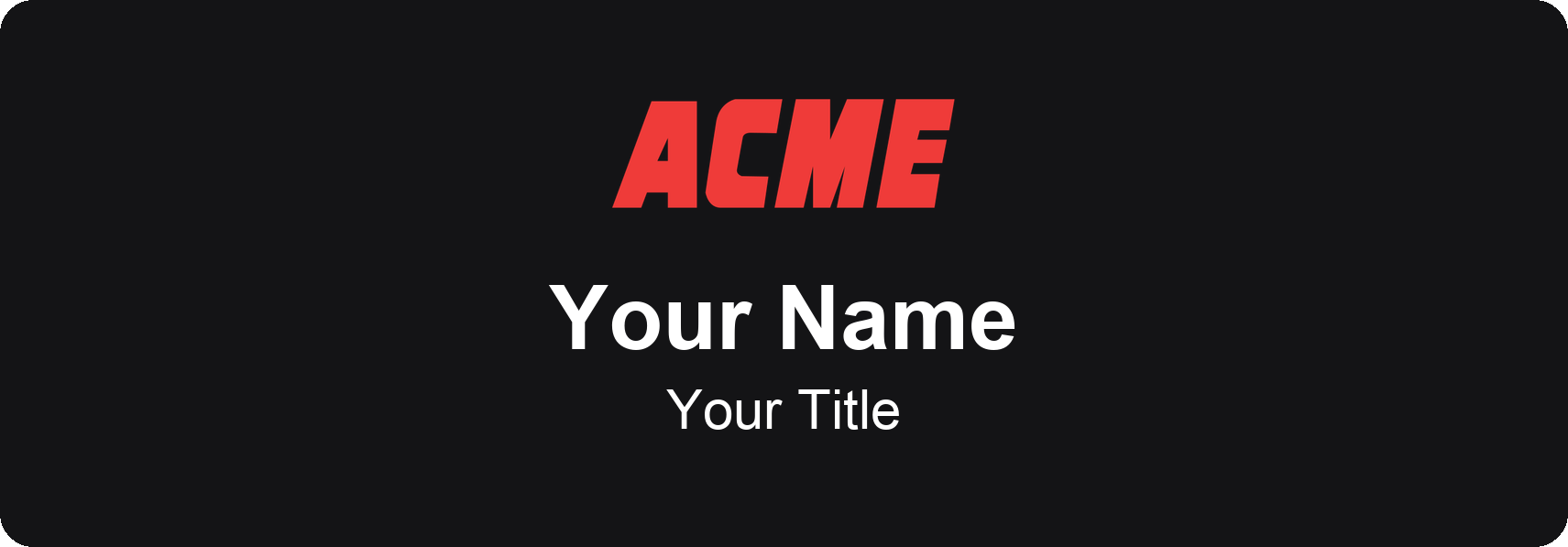 ACME Markets Name Badge, Black, No Border 3" × 1"