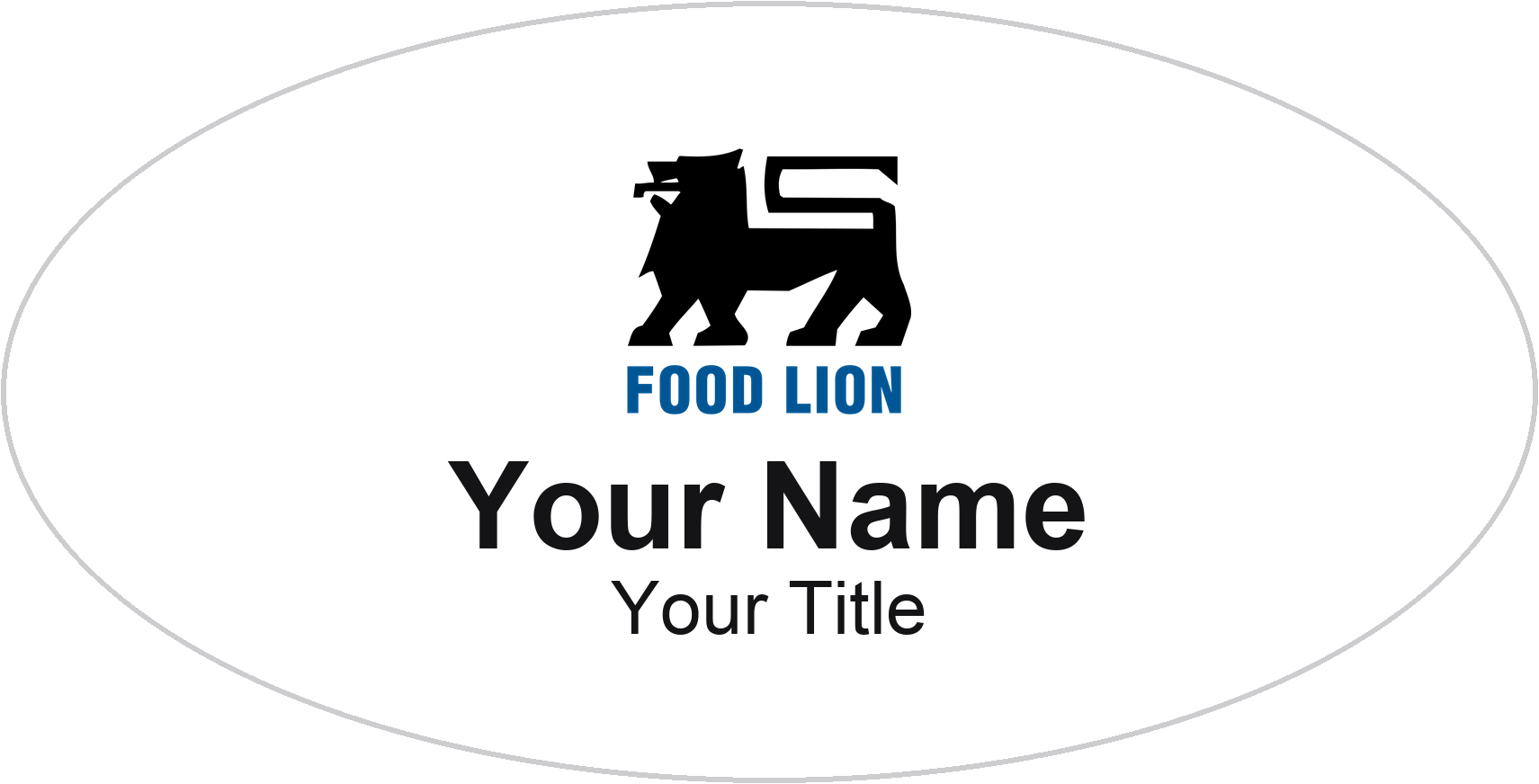 Food Lion grocery store name badge White, No Border