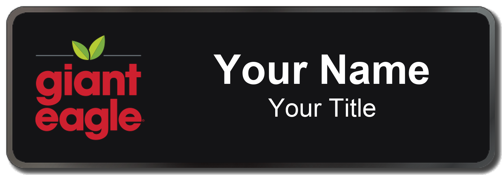 Giant Eagle Name Badge, Black, Black Border 3" × 1"