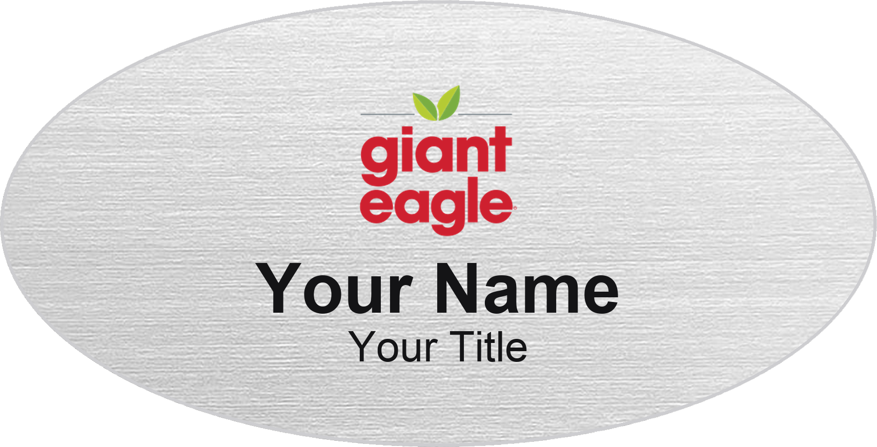 Giant Eagle grocery store name badge Silver Metallic, No Border