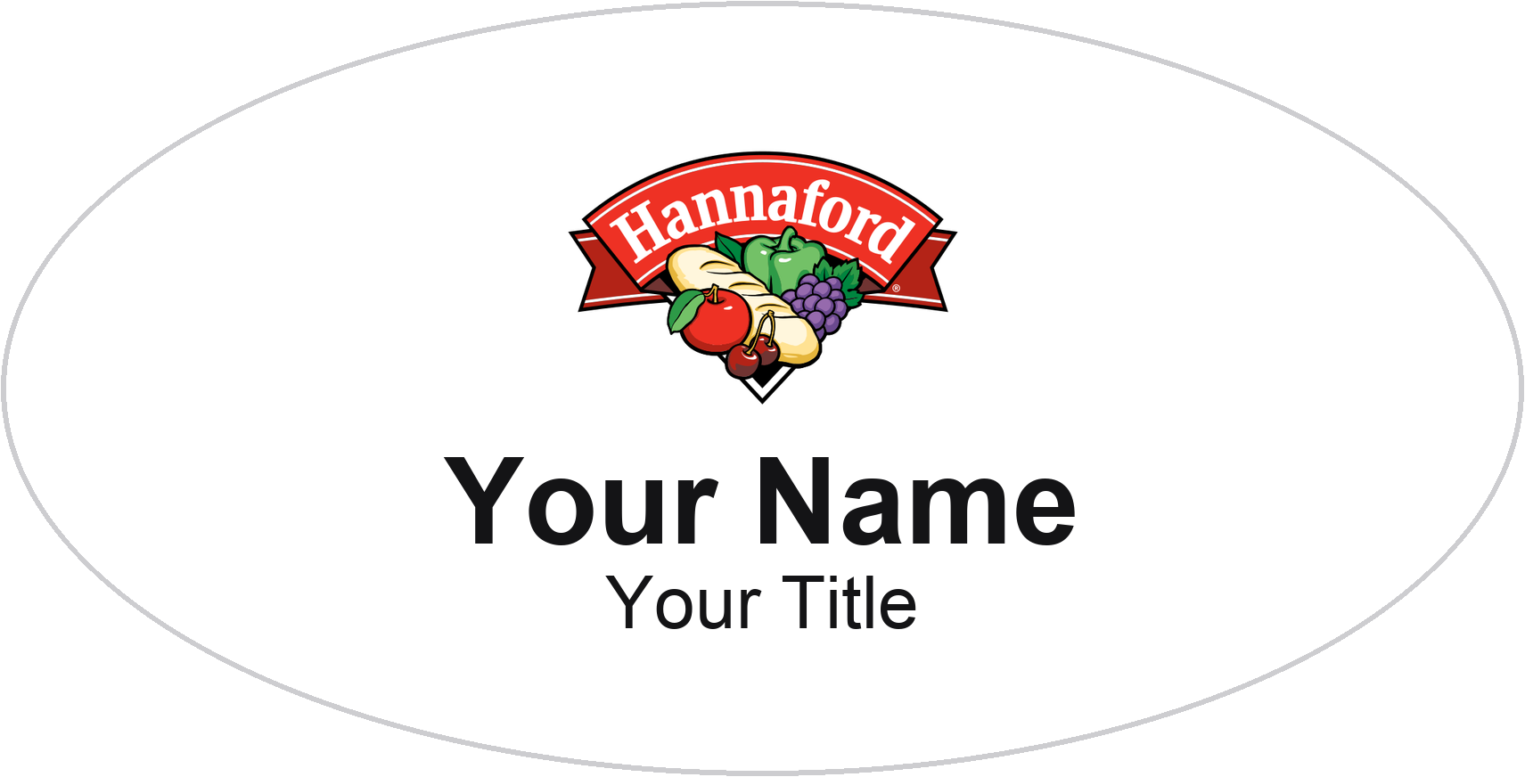 Hannaford grocery store name badge White, No Border