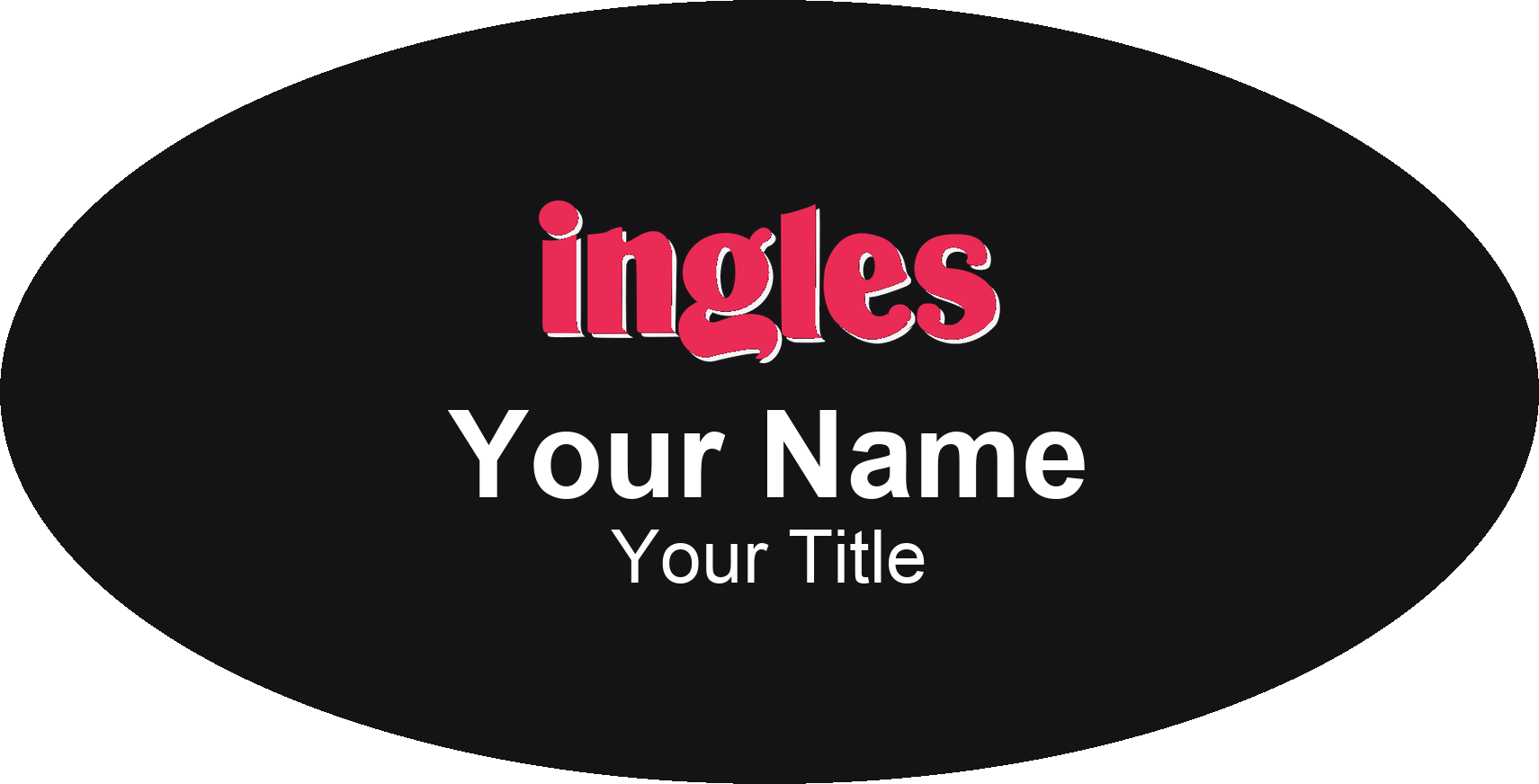 Ingles Markets grocery store name badge Black, No Border