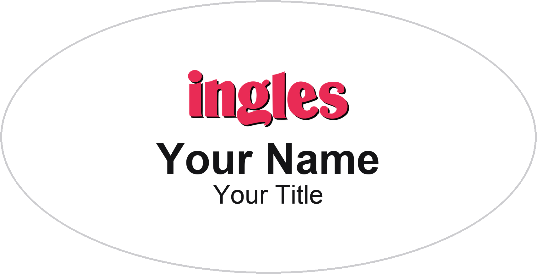 Ingles Markets grocery store name badge White, No Border