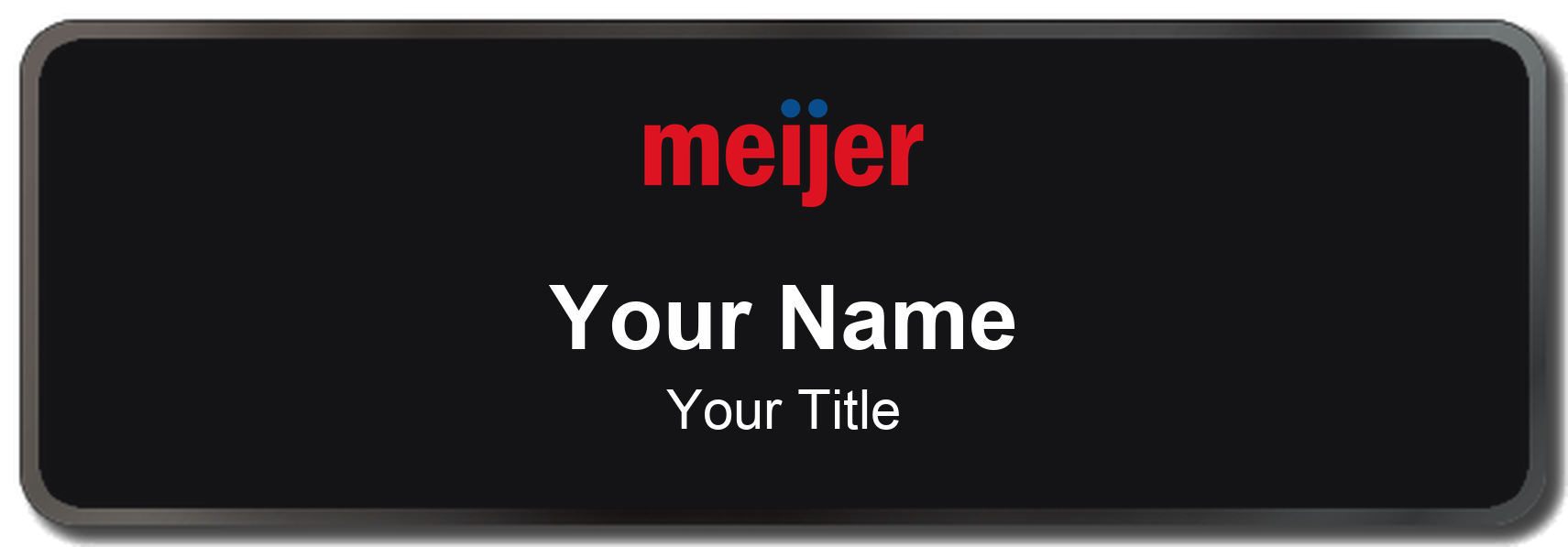 Meijer Name Badge, Black, Black Border 3" × 1"