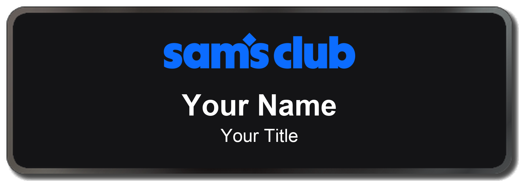 Sam's Club Name Badge, Black, Black Border 3" × 1"