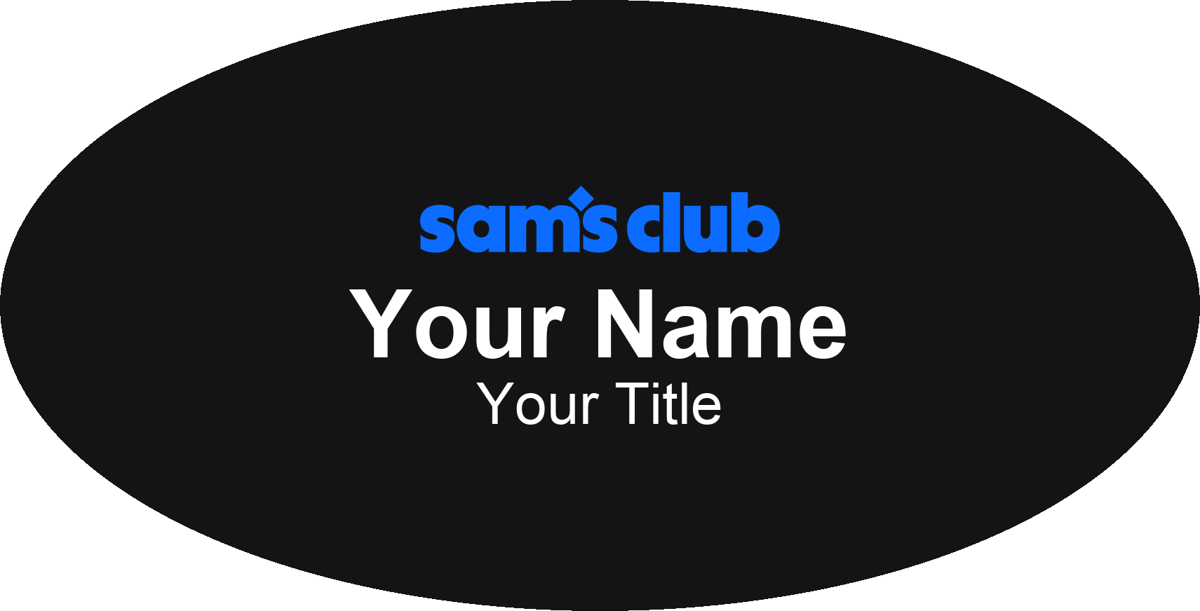 Sam's Club grocery store name badge Black, No Border