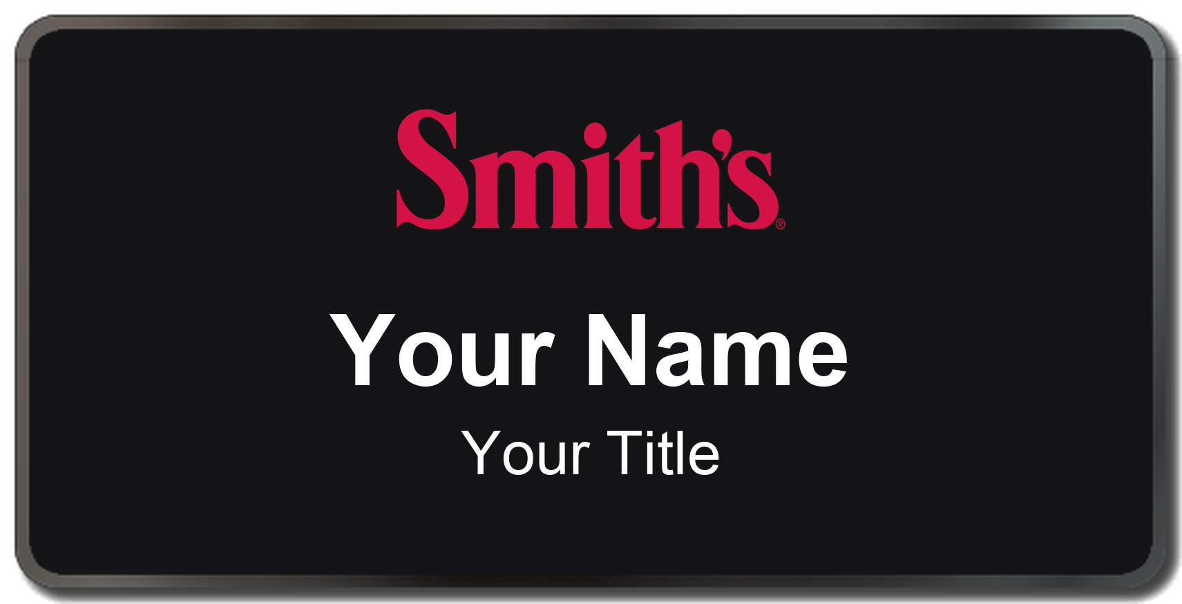 Smith's Name Badge, Black, Black Border 3" × 1.5"