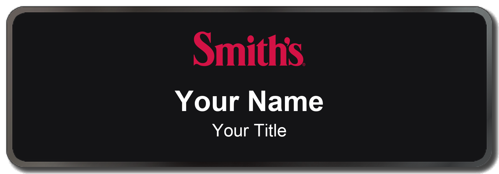 Smith's Name Badge, Black, Black Border 3" × 1"