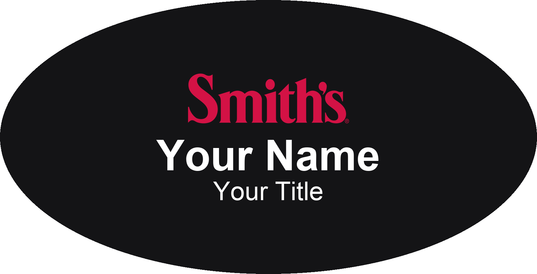 Smith's grocery store name badge Black, No Border