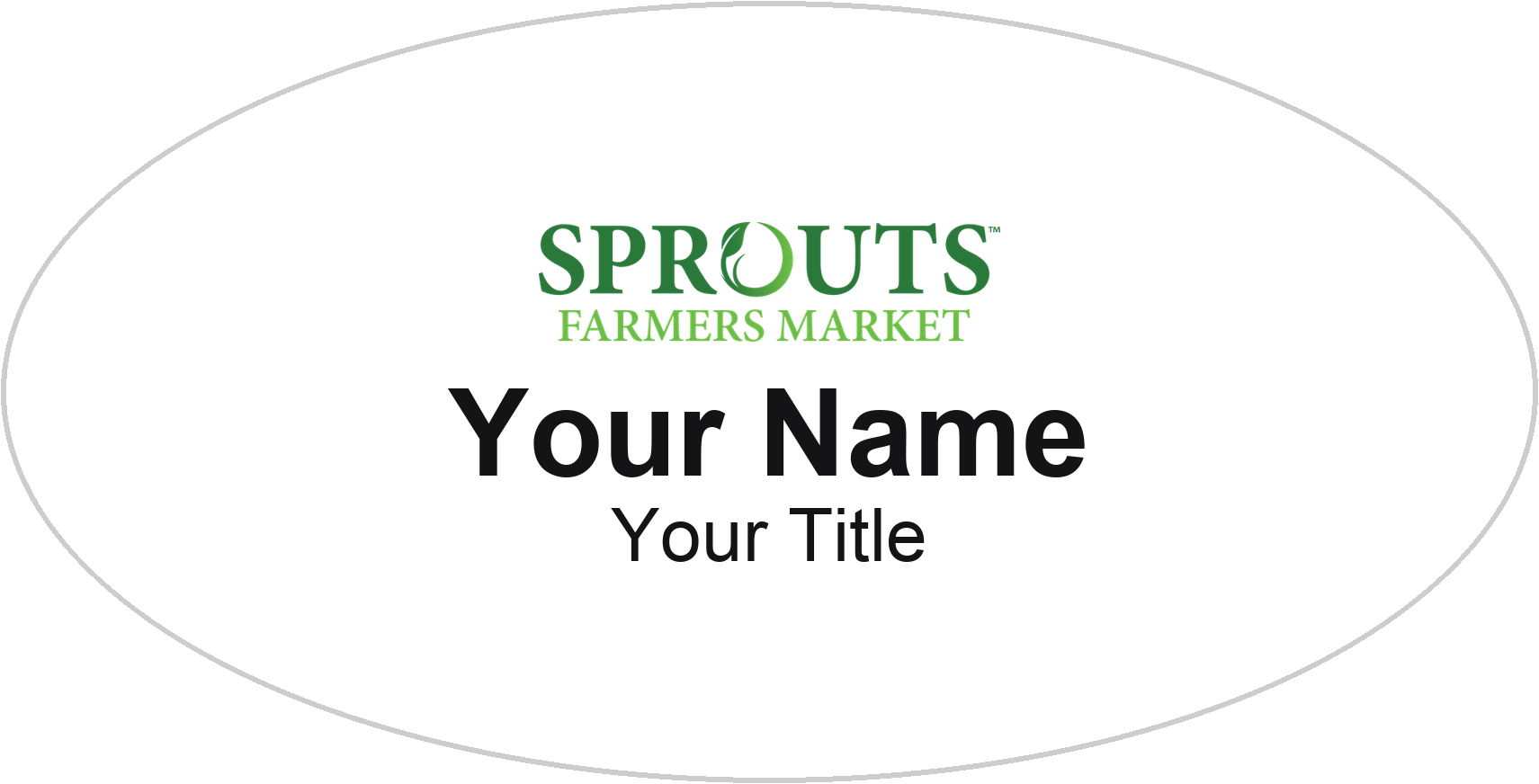 Sprouts Farmers Market grocery store name badge White, No Border
