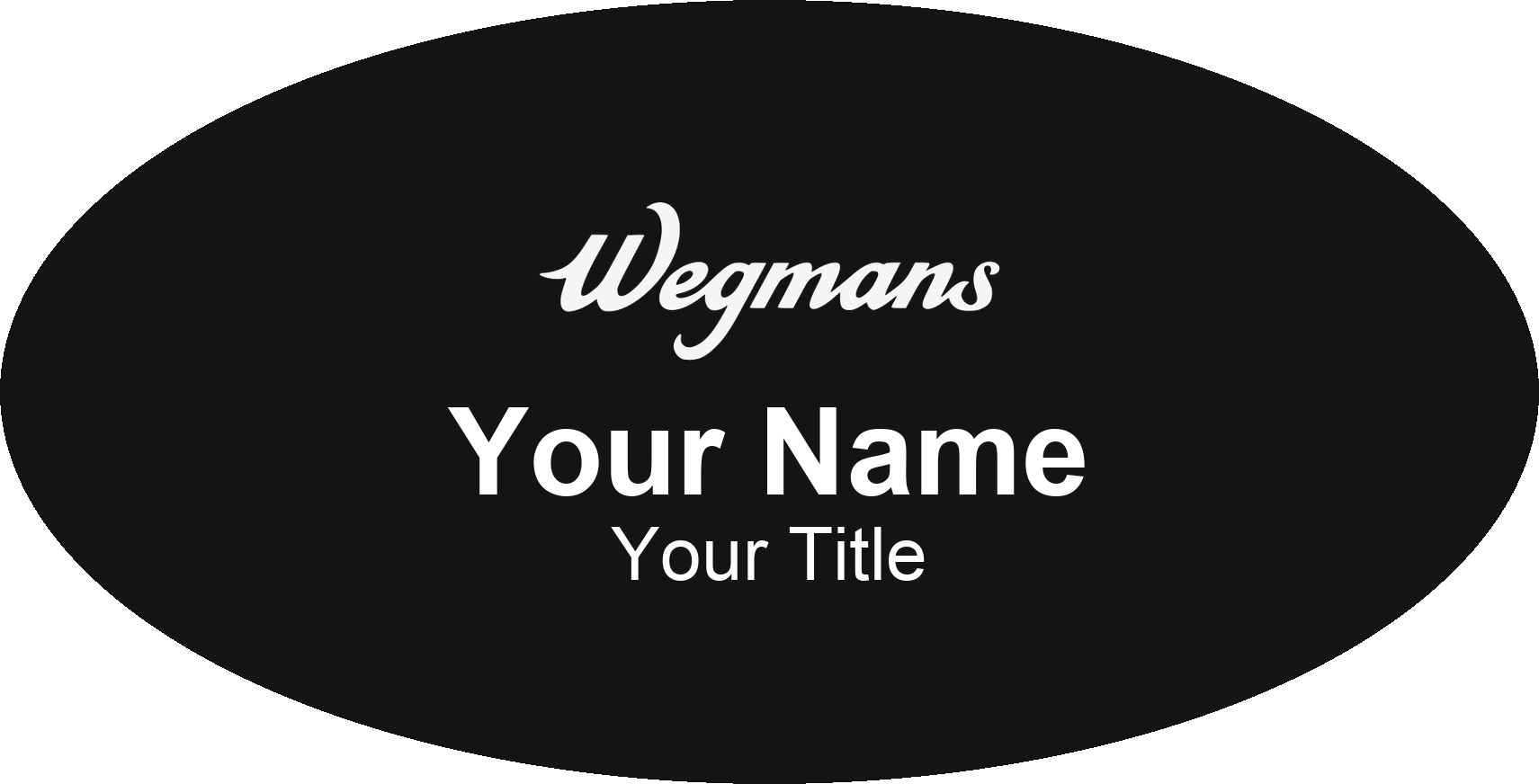 Wegmans grocery store name badge Black, No Border