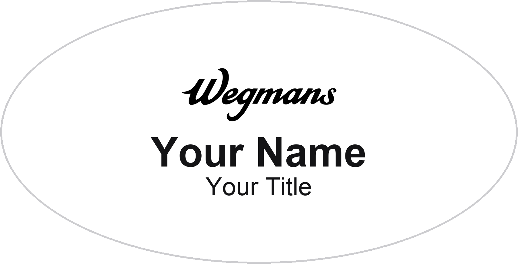 Wegmans grocery store name badge White, No Border
