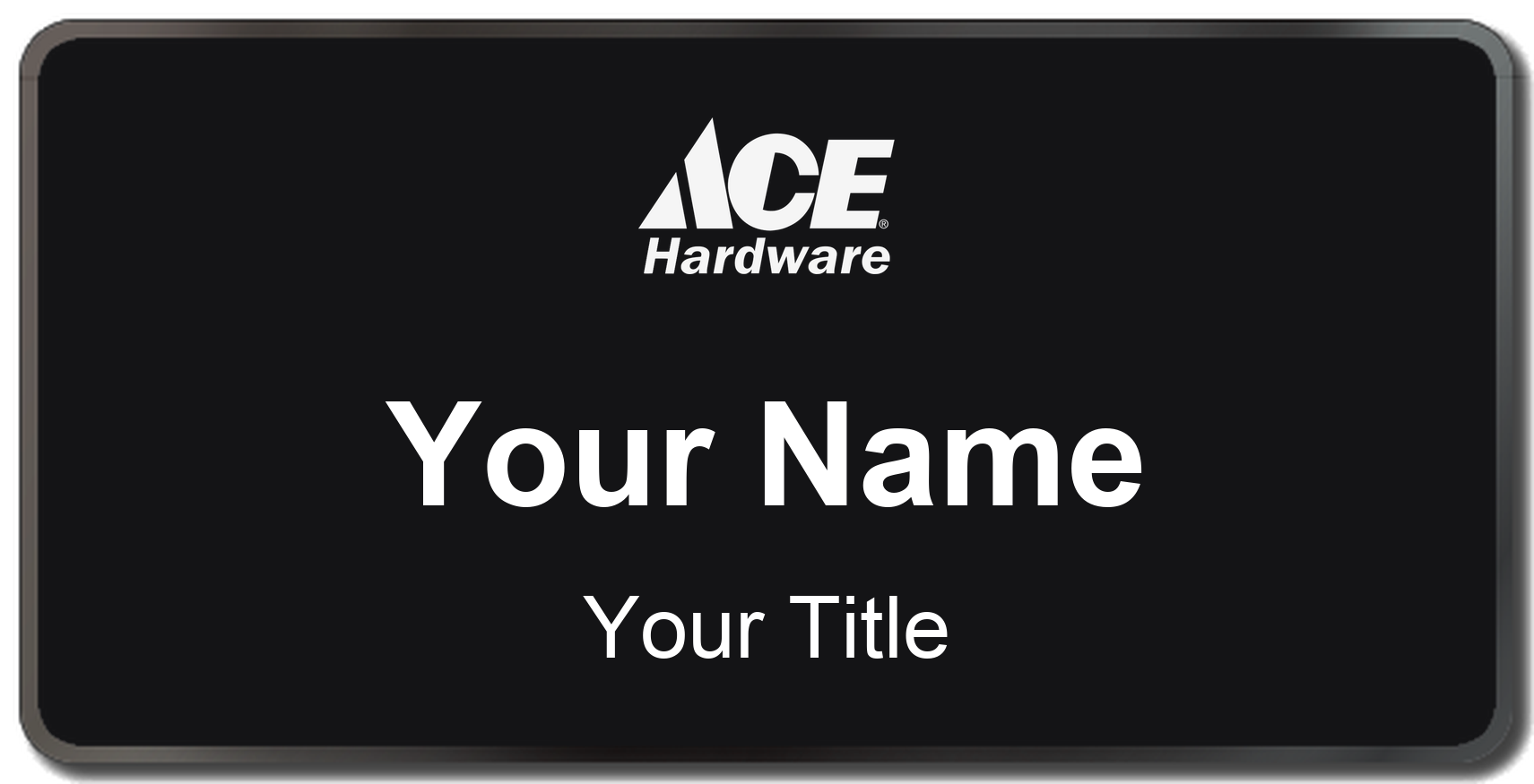 Ace Hardware Name Badge, Black, Black Border 3" × 1.5"