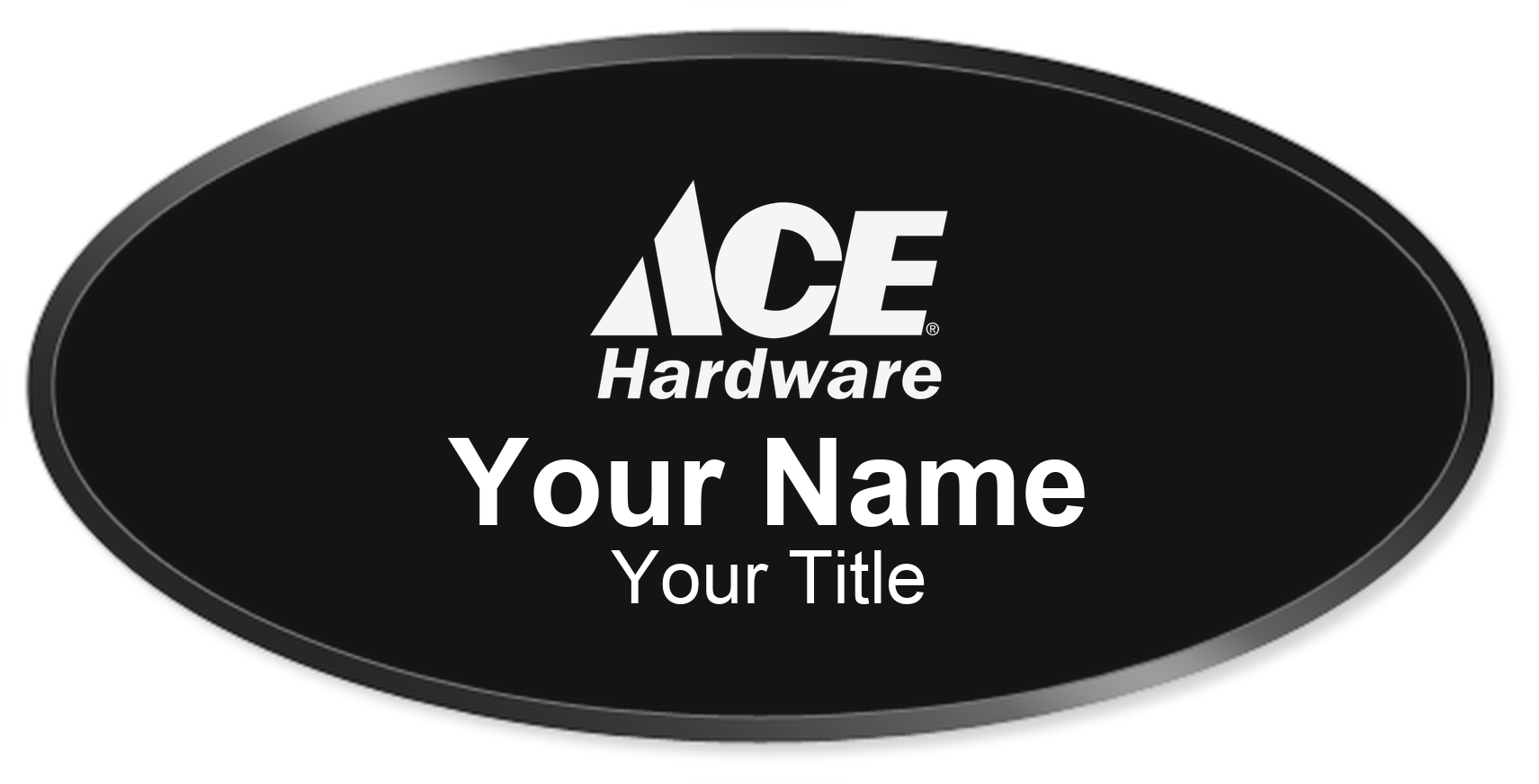Ace Hardware hardware store name badge Black, Black Border