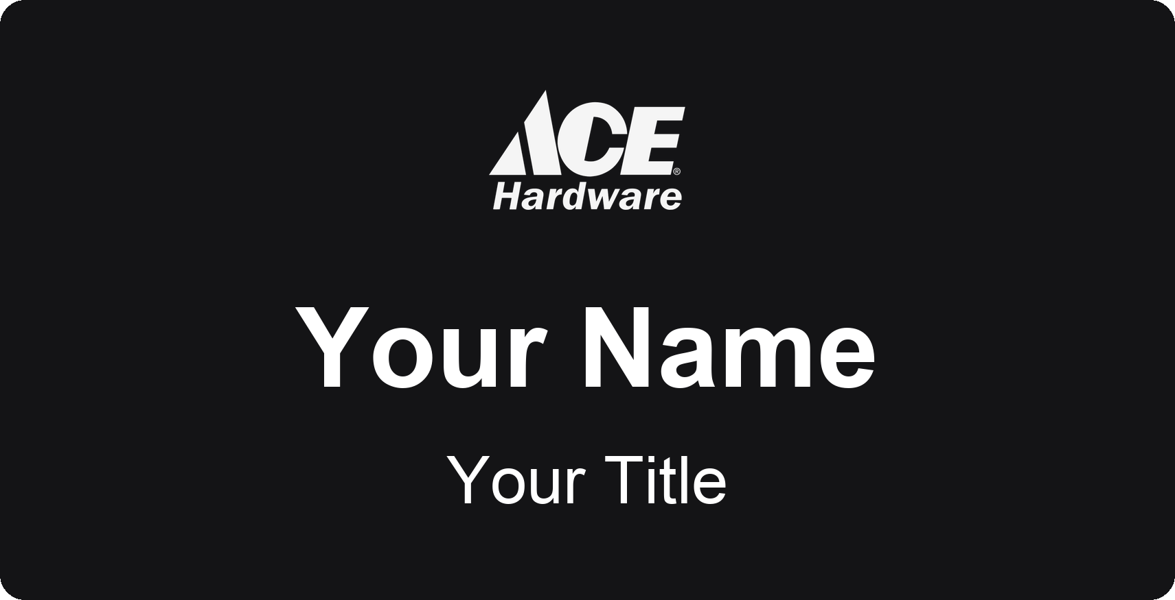 Ace Hardware hardware store name badge Black, No Border