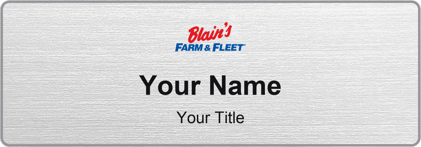 Blain's Farm & Fleet Name Badge, Silver Metallic, No Border 3" × 1"
