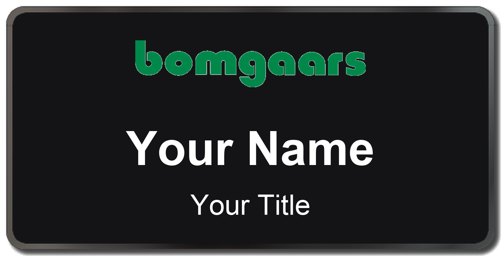 Bomgaars Name Badge, Black, Black Border 3" × 1.5"
