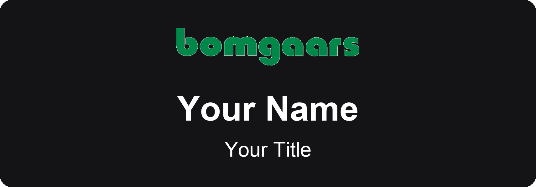 Bomgaars Name Badge, Black, No Border 3" × 1"