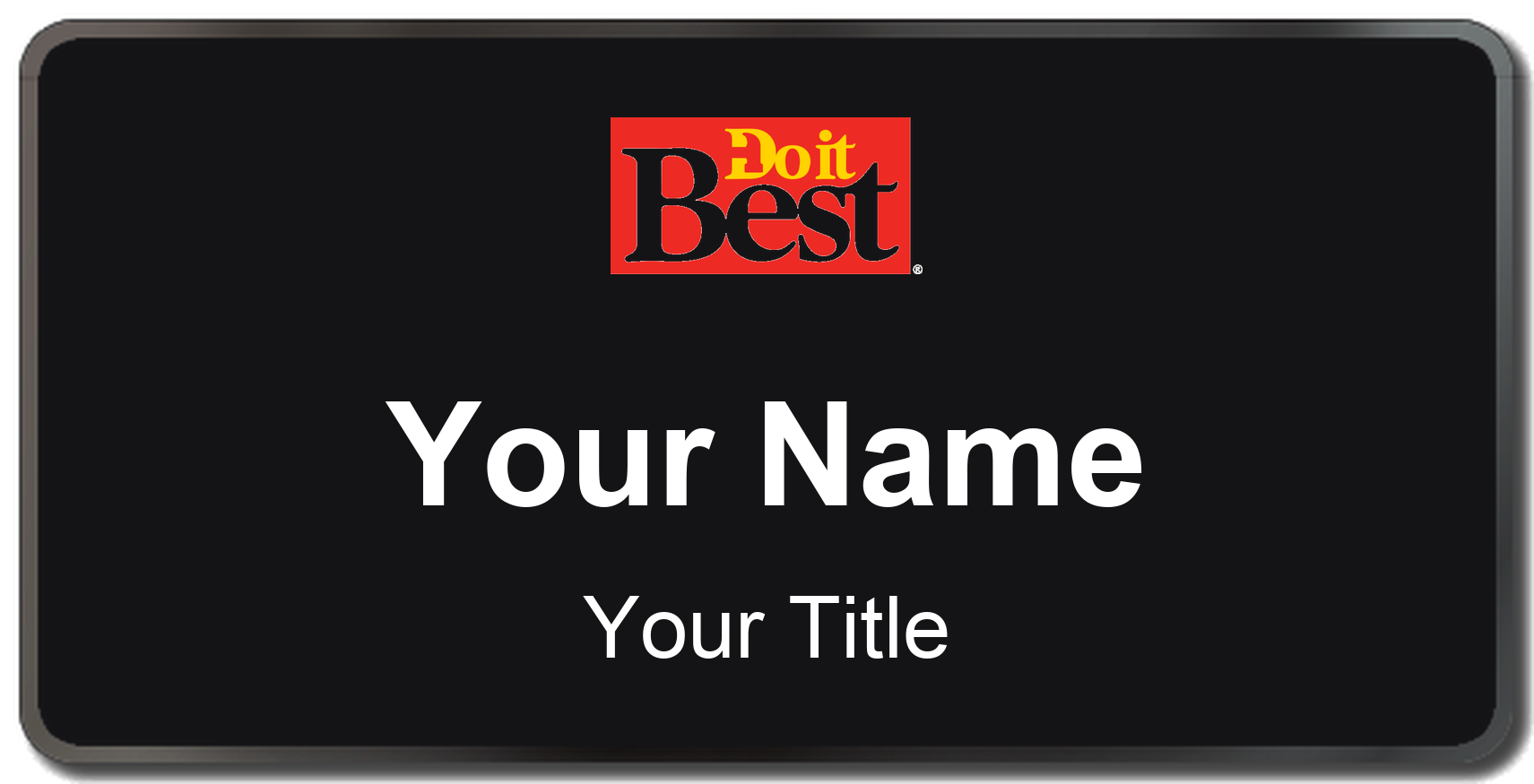 Do It Best Name Badge, Black, Black Border 3" × 1.5"