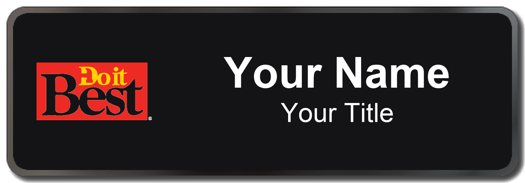 Do It Best Name Badge, Black, Black Border 3" × 1"