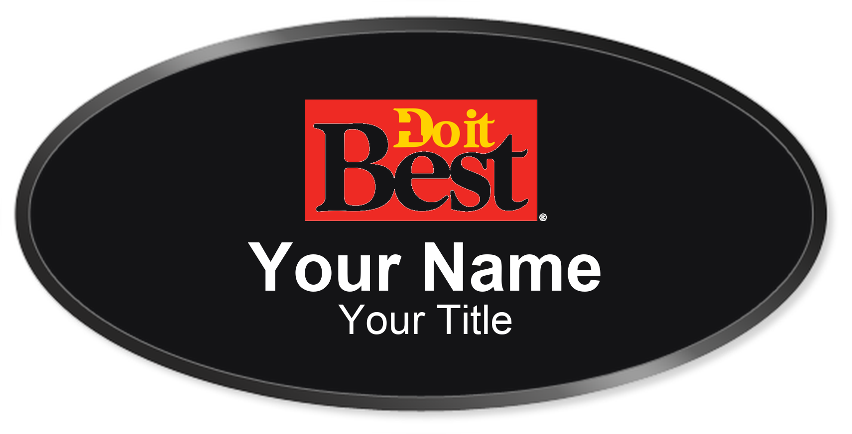 Do It Best hardware store name badge Black, Black Border