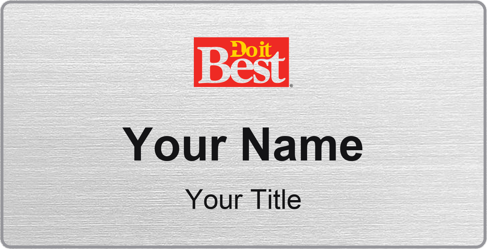 Do It Best Name Badge, Silver Metallic, No Border 3" × 1.5"
