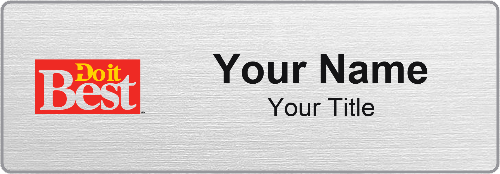Do It Best Name Badge, Silver Metallic, No Border 3" × 1"