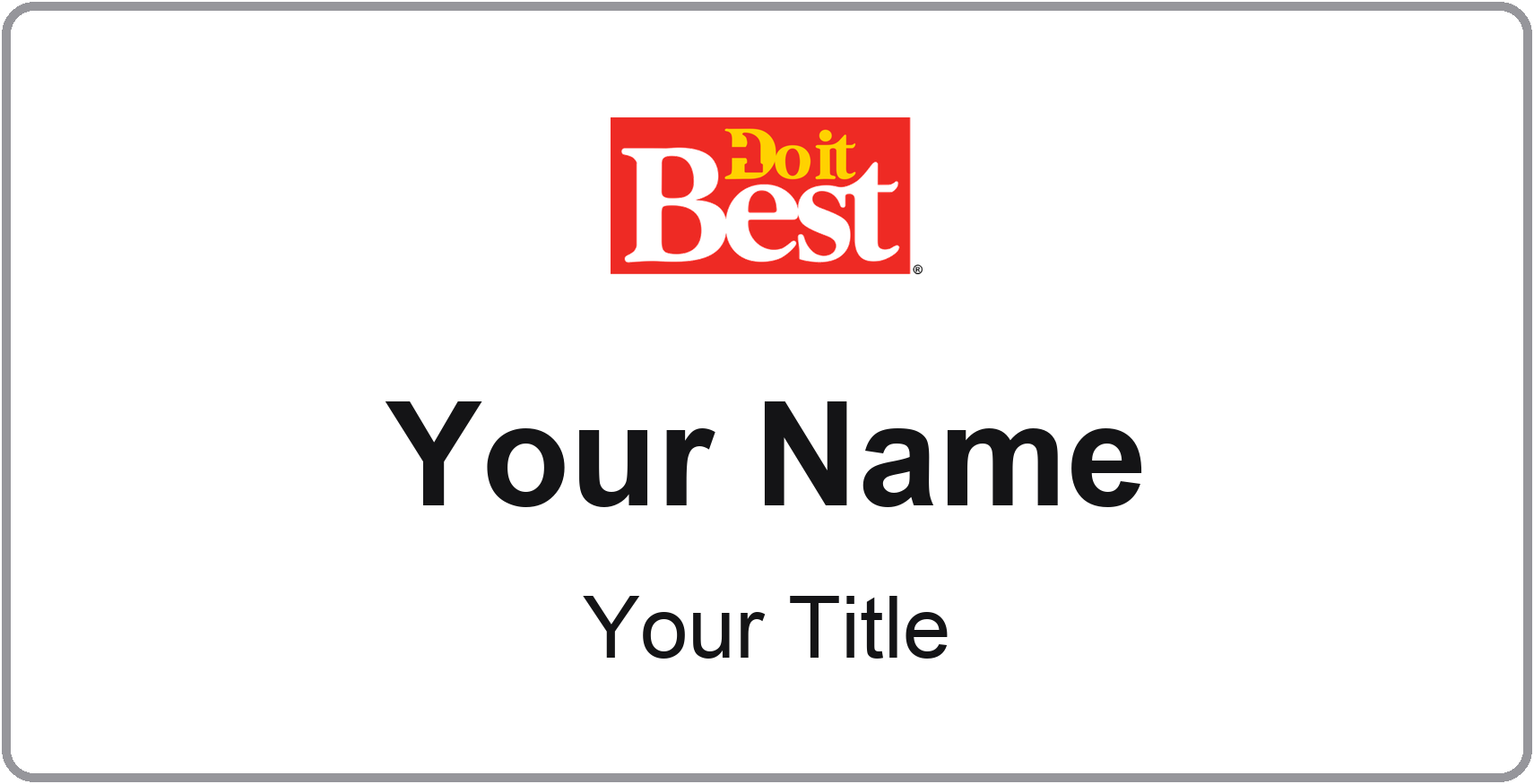 Do It Best Name Badge, Silver Metallic, No Border 3" × 1.5"