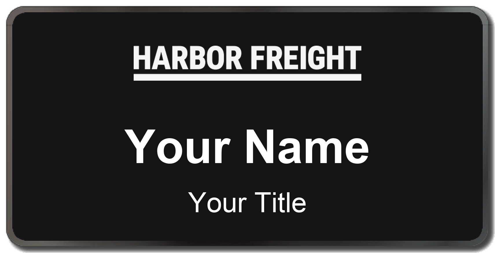 Harbor Freight Tools Name Badge, Black, Black Border 3" × 1.5"