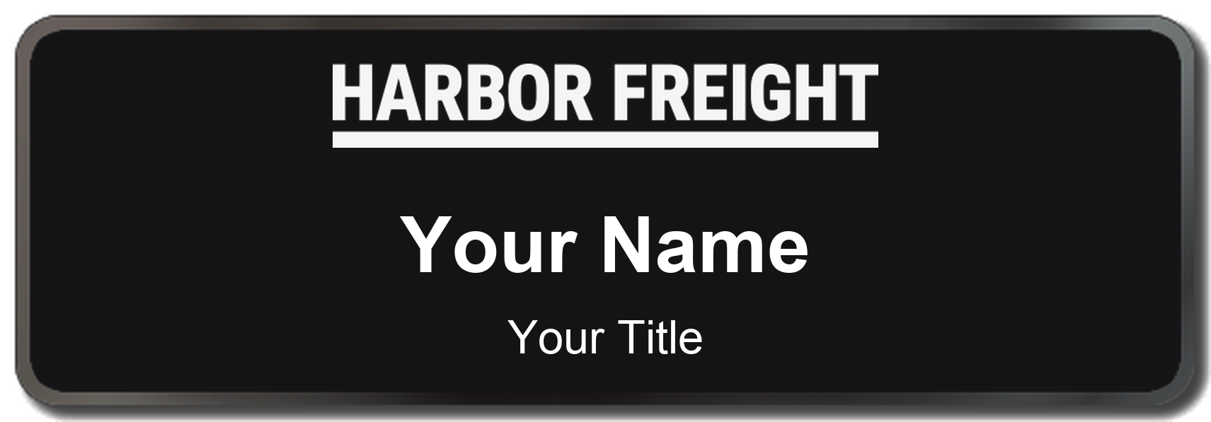 Harbor Freight Tools Name Badge, Black, Black Border 3" × 1"