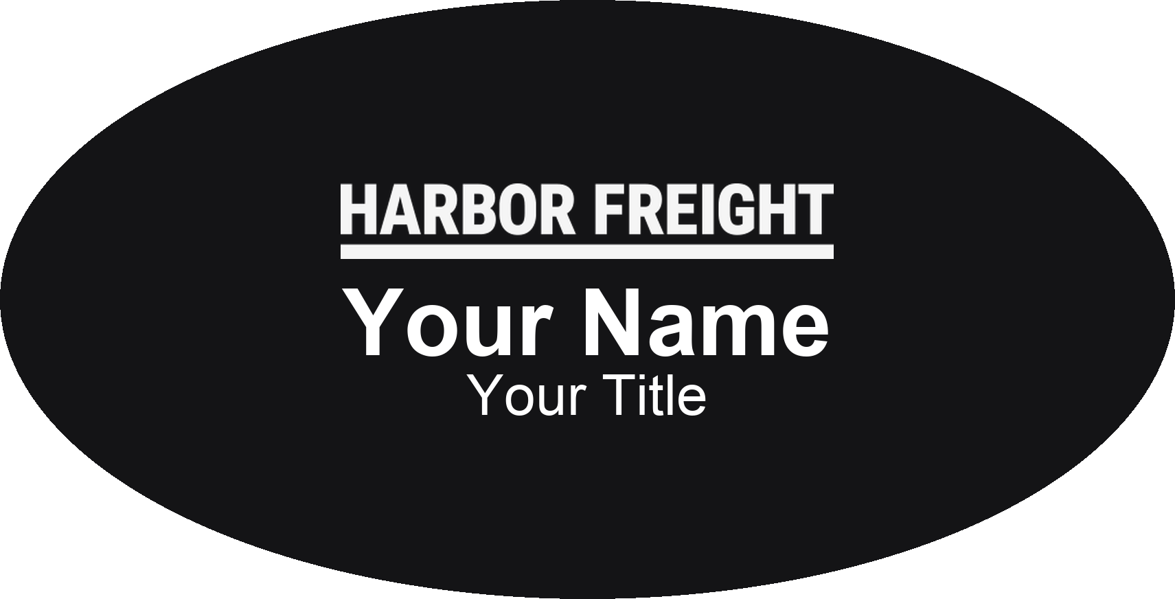 Harbor Freight Tools hardware store name badge Black, No Border