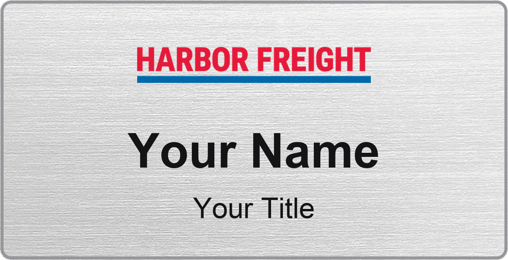 Harbor Freight Tools Name Badge, Silver Metallic, No Border 3" × 1.5"