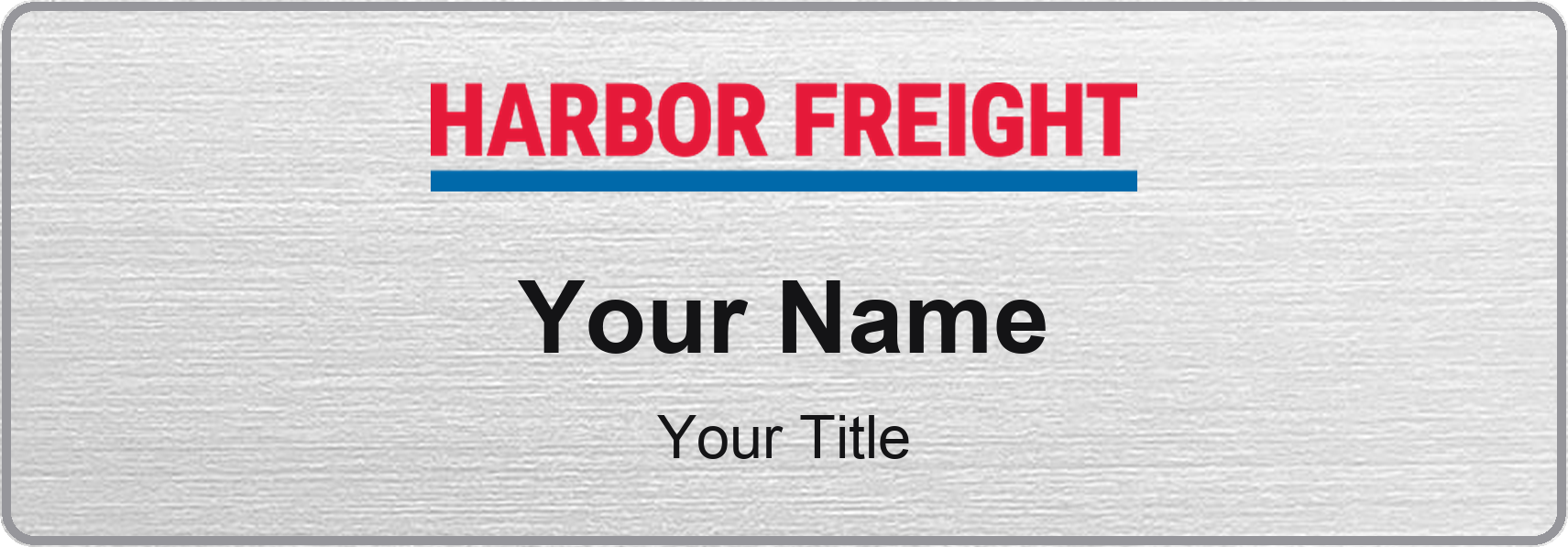 Harbor Freight Tools Name Badge, Silver Metallic, No Border 3" × 1"