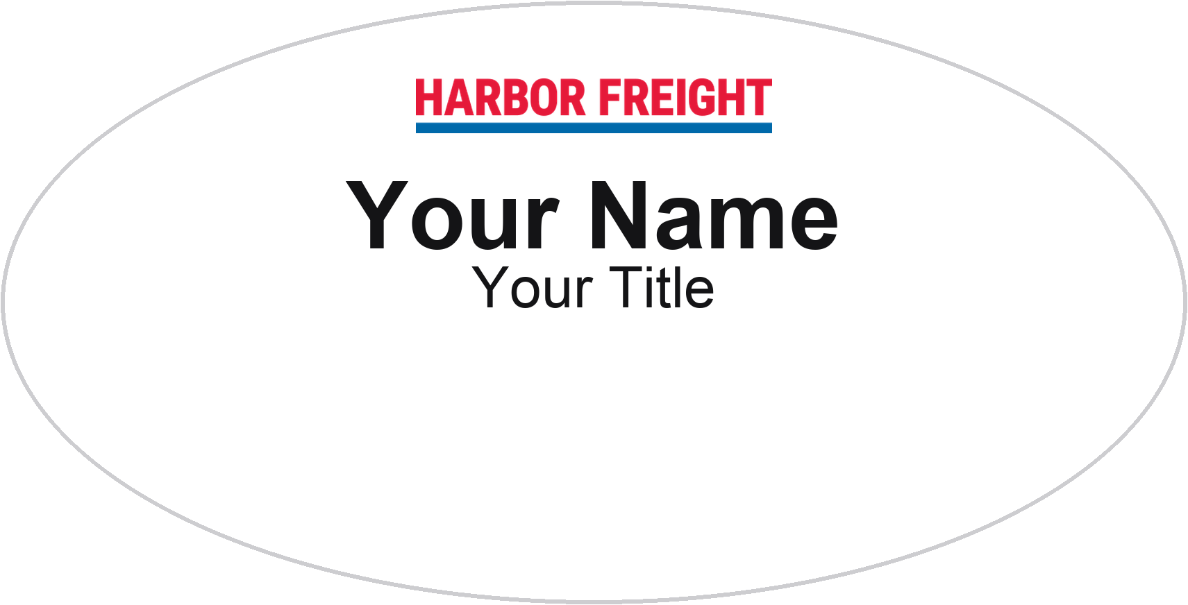 Harbor Freight Tools hardware store name badge White, No Border