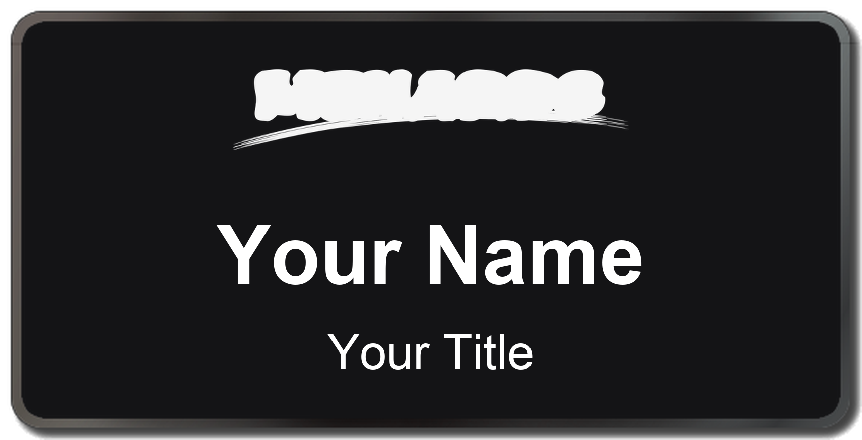 Menards Name Badge, Black, Black Border 3" × 1.5"