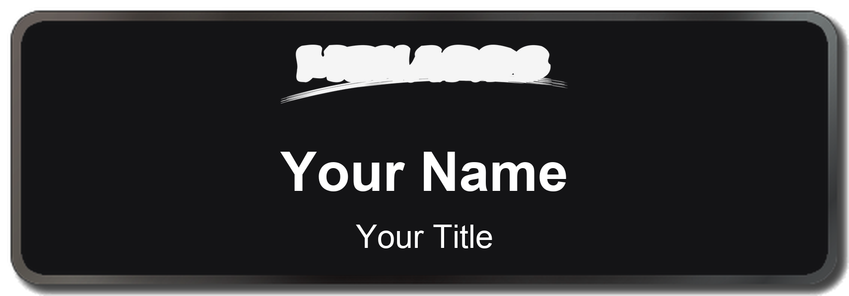 Menards Name Badge, Black, Black Border 3" × 1"
