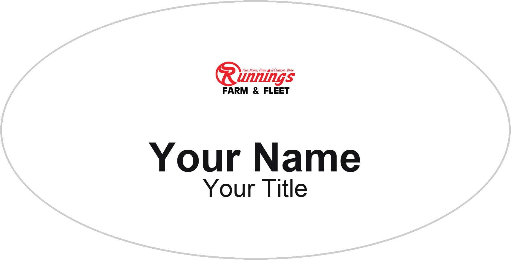 Runnings hardware store name badge White, No Border