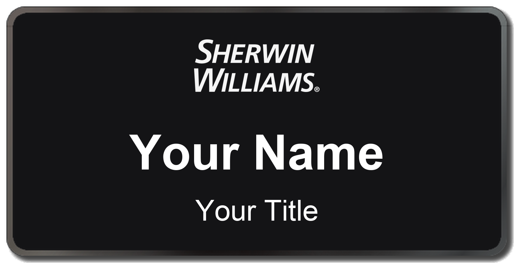 Sherwin-Williams Name Badge, Black, Black Border 3" × 1.5"