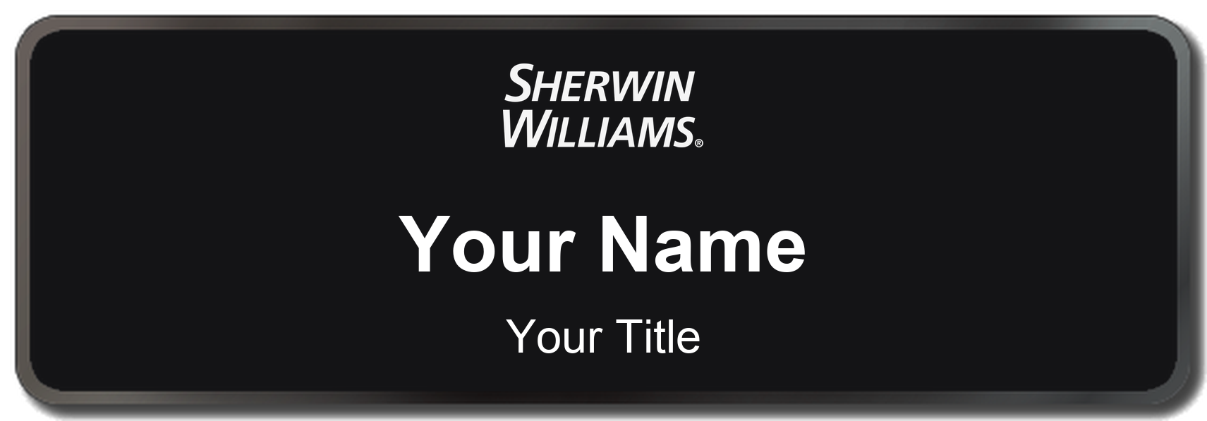 Sherwin-Williams Name Badge, Black, Black Border 3" × 1"