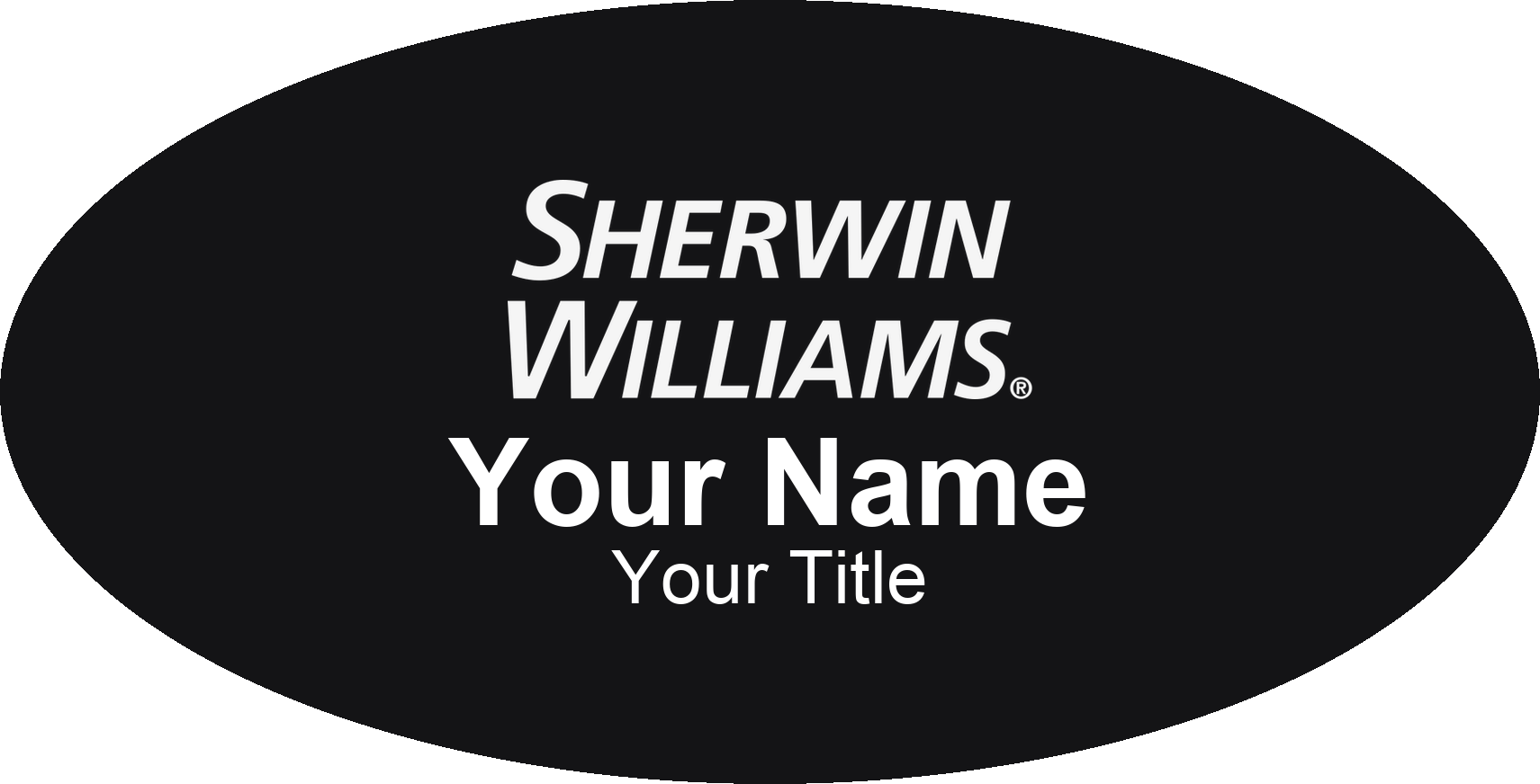 Sherwin-Williams hardware store name badge Black, No Border