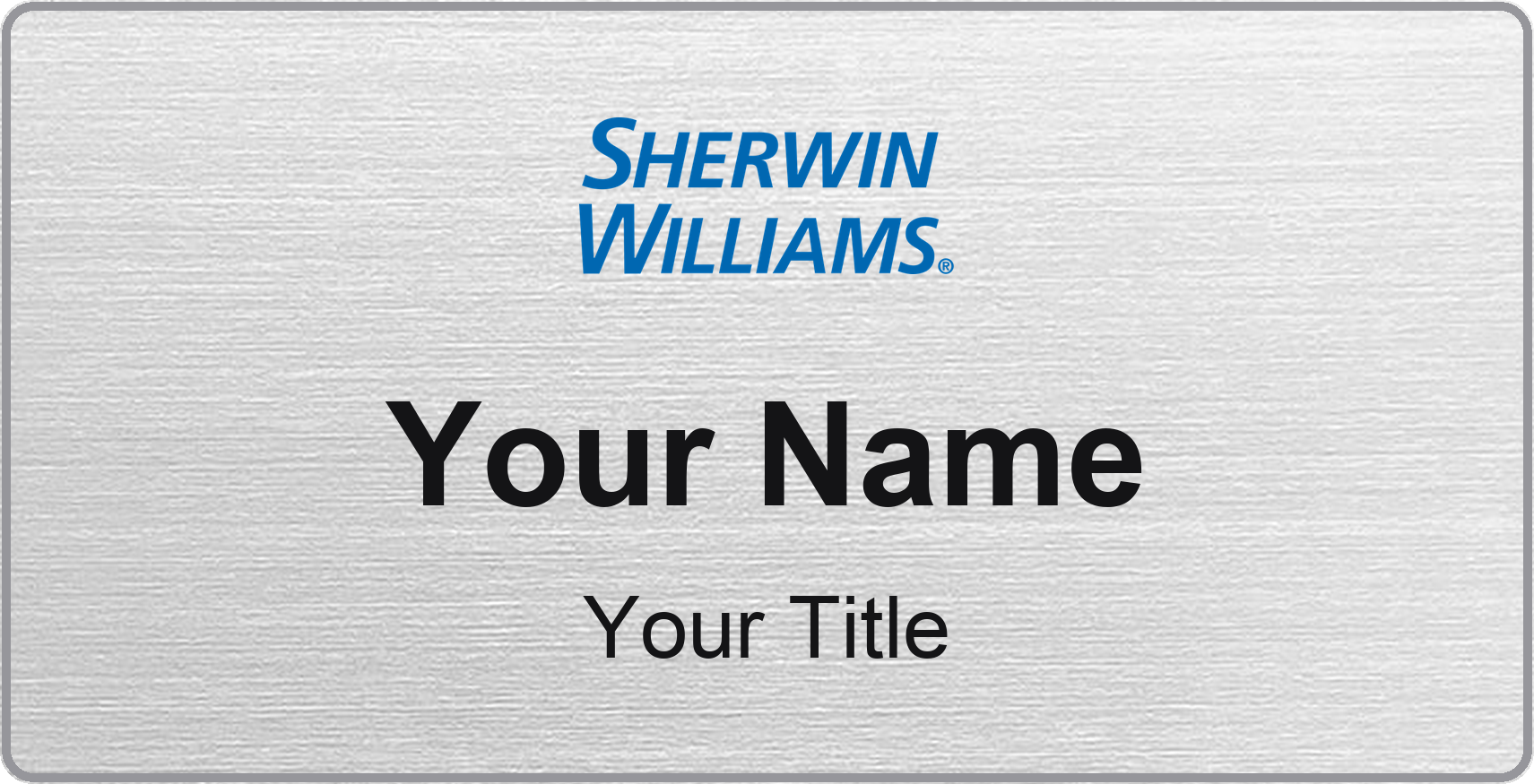 Sherwin-Williams Name Badge, Silver Metallic, No Border 3" × 1.5"