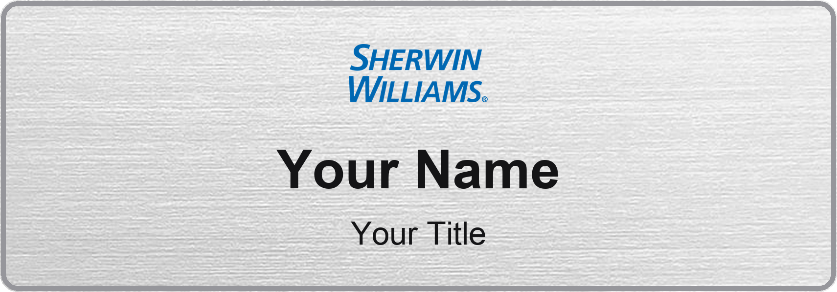 Sherwin-Williams Name Badge, Silver Metallic, No Border 3" × 1"
