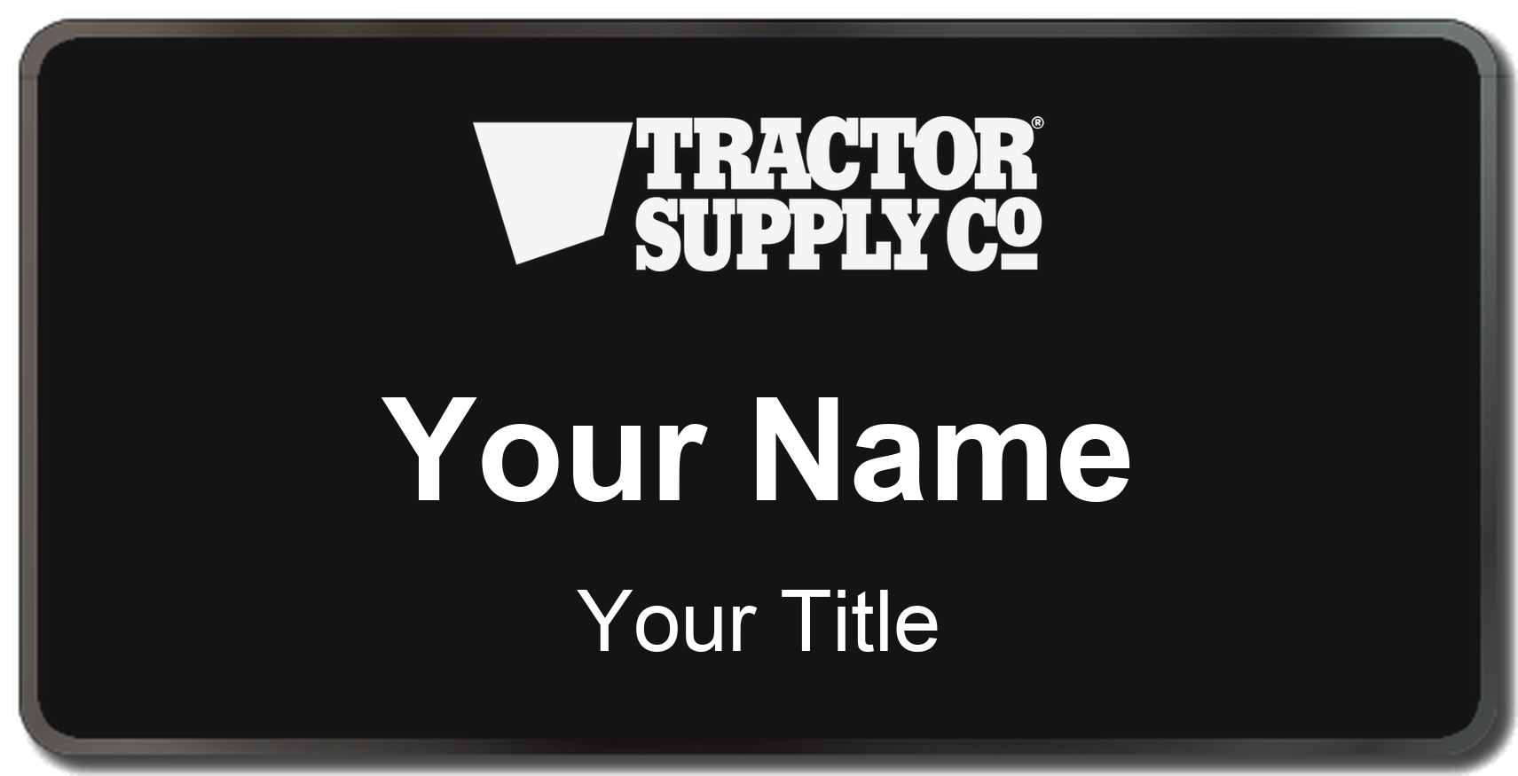 Tractor Supply Co Name Badge, Black, Black Border 3" × 1.5"