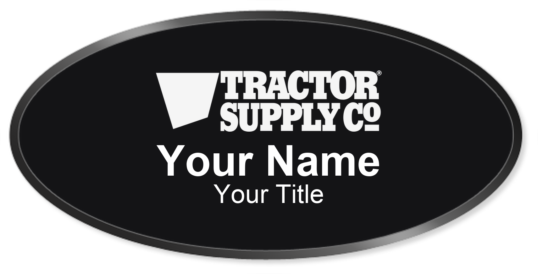 Tractor Supply Co hardware store name badge Black, Black Border