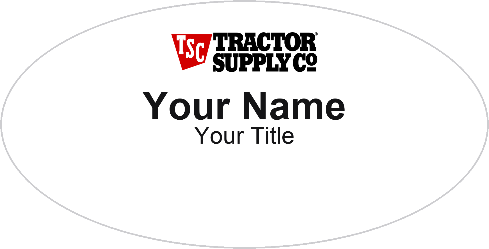 Tractor Supply Co hardware store name badge White, No Border