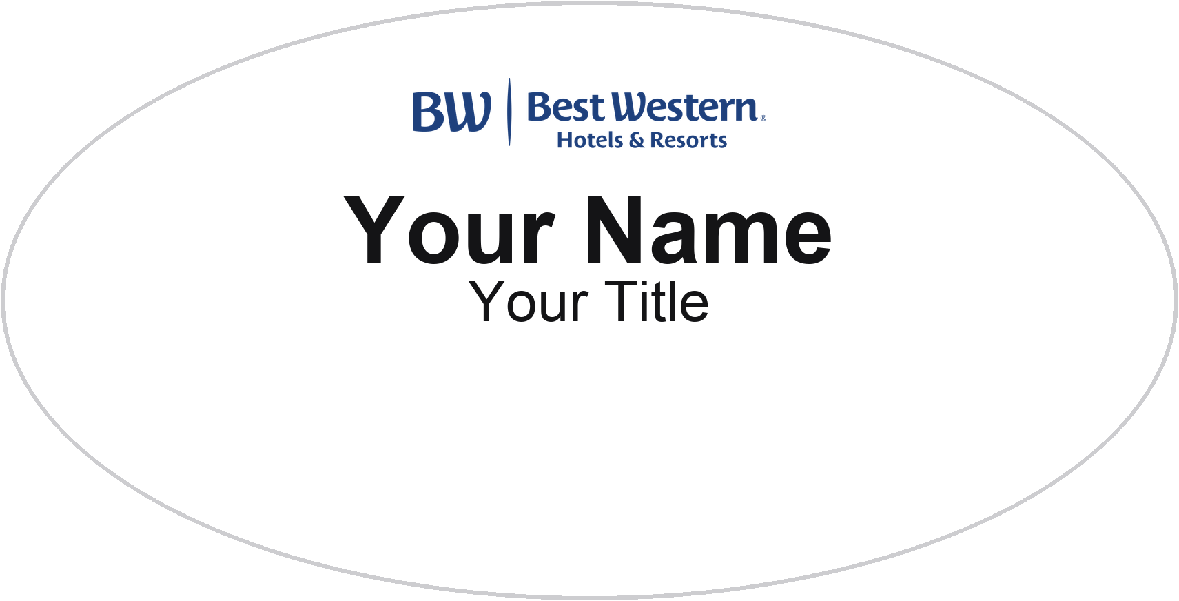 Best Western hotel name badge White, No Border